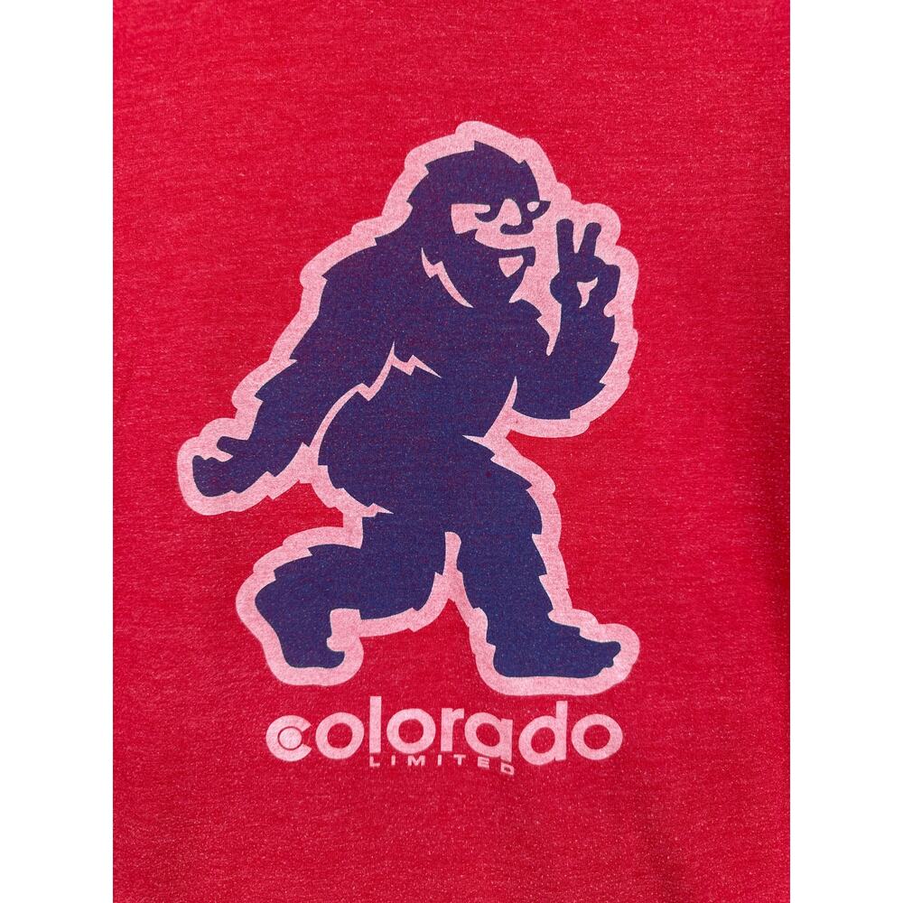 Colorado Limited Shirt Mens Medium Red Sasquatch Bigfoot Graphic Tee Peace - Picture 4 of 6